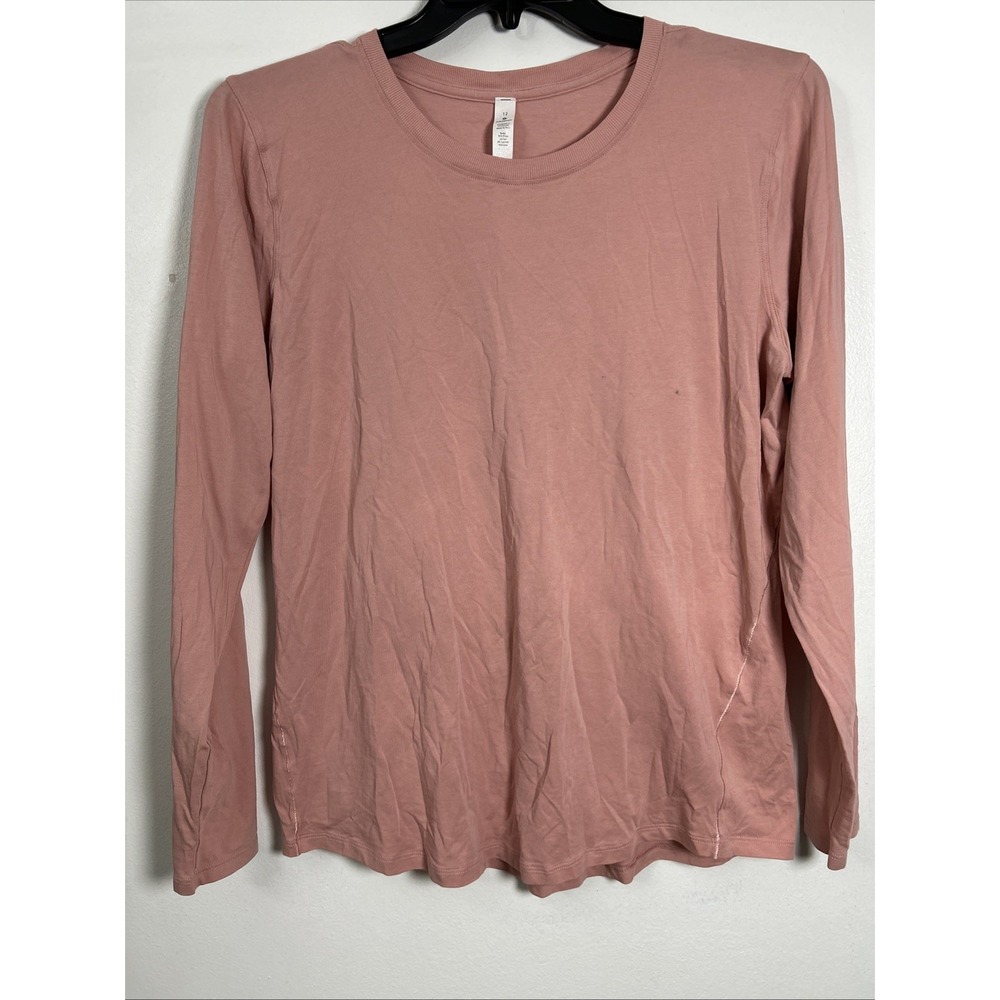 Lululemon Women 12 Ever Ready Long Sleeve Tee Pink Athleisure Classic Basic 6433